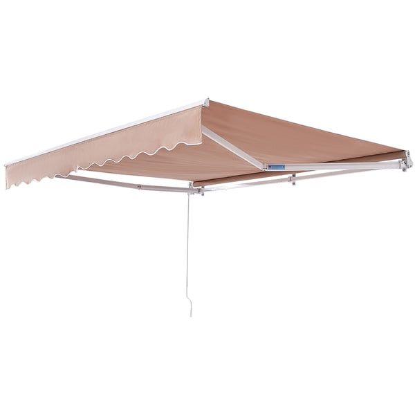 Udtrækkelig markise, 396x243 cm, vandafvisende polyester, udendørs solskærm