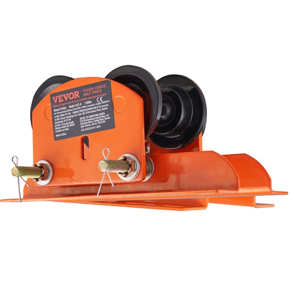 Manuel trolley, elektrisk talje 499 kg kapacitet, 268x227x108 mm, justerbar bredde, legeret stål