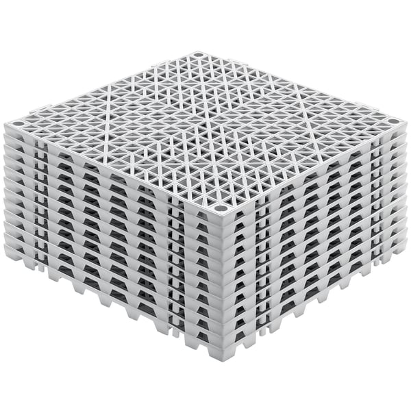 Afløbsgulvmåtte, 30.5x30.5 cm, Grå, PVC
