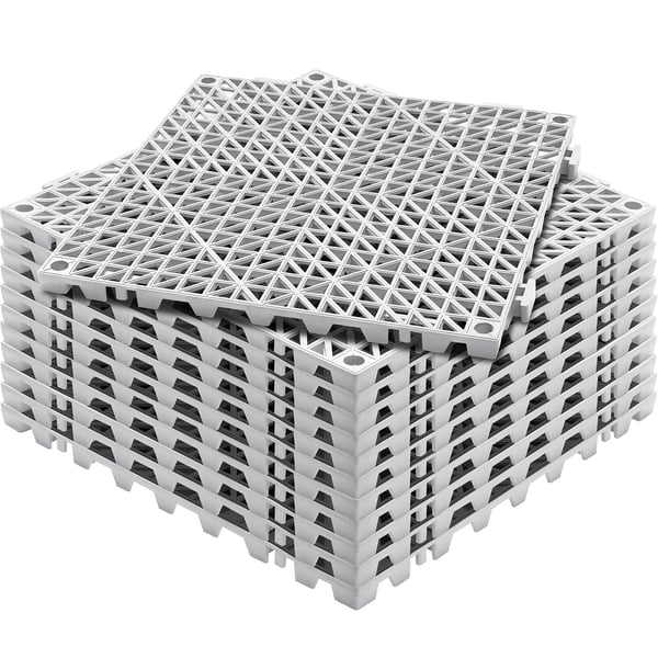 Afløbsgulvmåtte, 30.5x30.5 cm, Grå, PVC