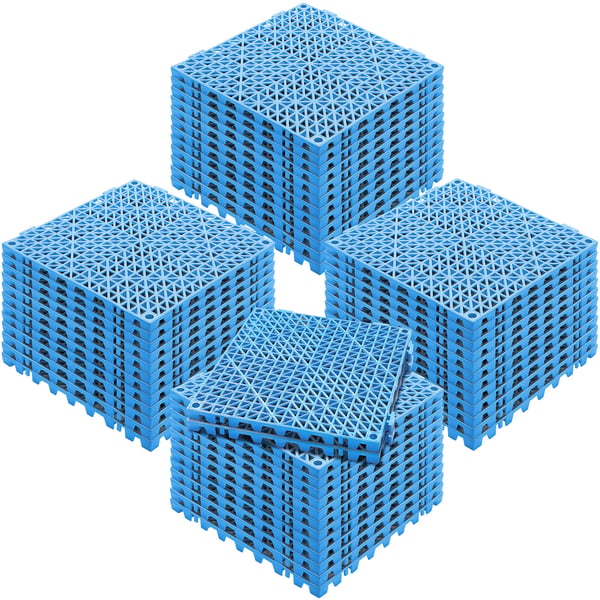 Dräneringsgolvplattor, Modulära sammankopplande kuddar 50-pack, 30x30 cm, Blå, PVC
