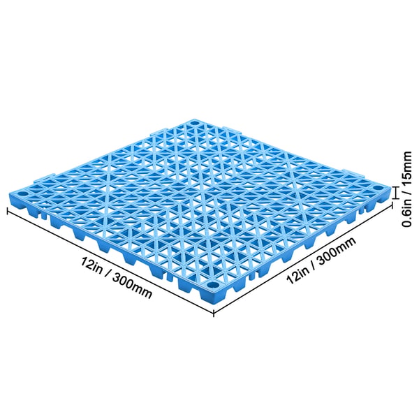 Dräneringsgolvplattor, Modulära sammankopplande kuddar 50-pack, 30x30 cm, Blå, PVC