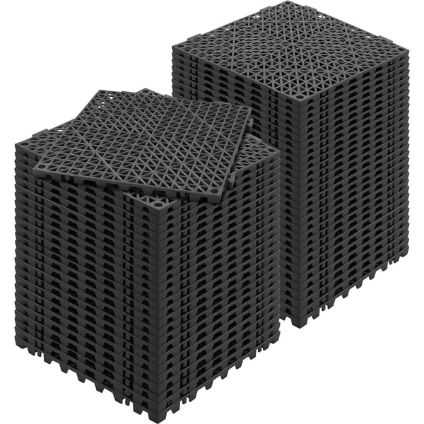 Dräneringsgolvplattor, 55-pack 30x30 cm, Svart, PVC