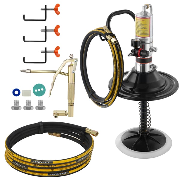 Fettpump, Luftdriven 50:1 med 396 cm slang, 69x32x32 cm, Aluminium