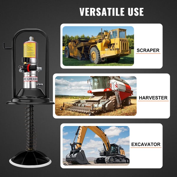 Fettpump, Luftdriven 50:1 med 396 cm slang, 69x32x32 cm, Aluminium