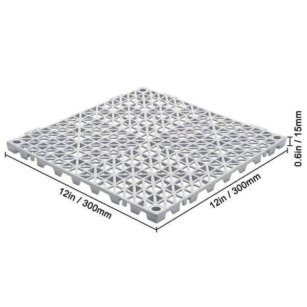 Dräneringsgolvplattor, Modulära sammankopplande kuddar 55-pack, 30x30 cm, Grå, PVC