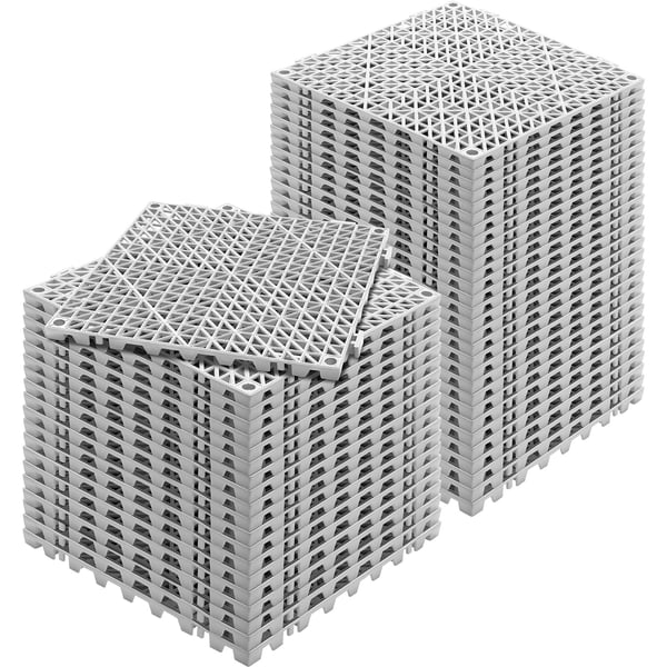 Viemäröintilaatat, 50 kpl 30x30 cm, harmaa, PVC