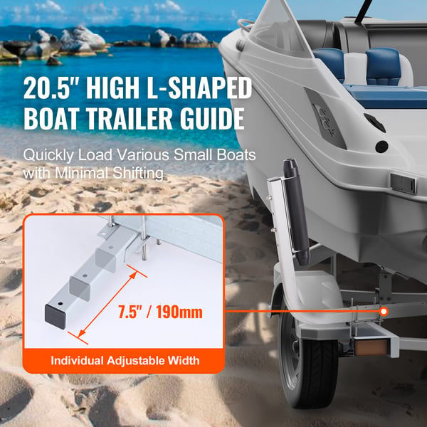 Trailer Guide Poles, 52,1 cm justerbare, 2 stk., galvaniseret stål