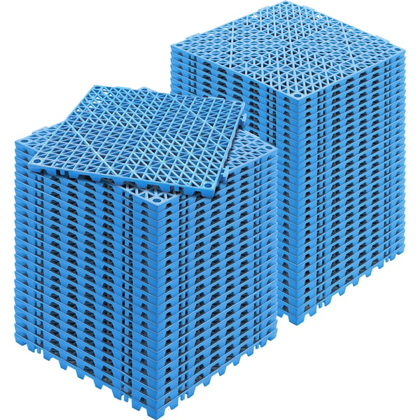 Dräneringsgolvmatta, Modulärt sammankopplingsbart dämpande set 55-pack, 30x30 cm, Blå, PVC