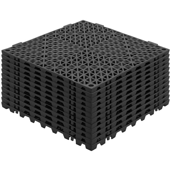 Afløbsgulvmåtte, 30,5x30,5 cm, Sort, PVC