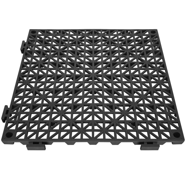 Afløbsgulvmåtte, 30,5x30,5 cm, Sort, PVC