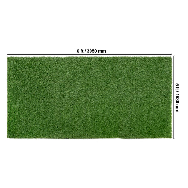 Kunstgræstæppe, 153x305 cm, Grøn, Let at rengøre, Udendørsmåtte
