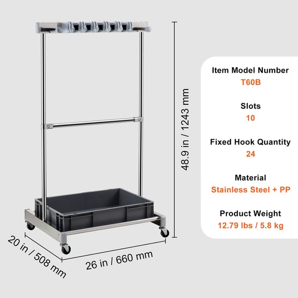 Haveorganisator, 124,3x50,8x66 cm, Metal, Opbevaring