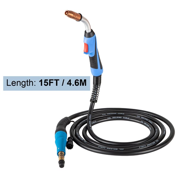 MIG svejsepistol 250A 457 cm sort, udskiftningsbrænder, svejseudstyr