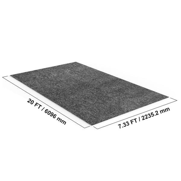 Garagegulvmåtte, 228x610 cm, grå-sort, vandtæt, ekstra robust