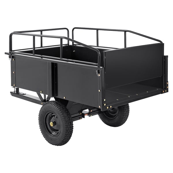 ATV Släpvagn, Stål Tippvagn, 200x66x76 cm, Svart, Trädgårdsredskap