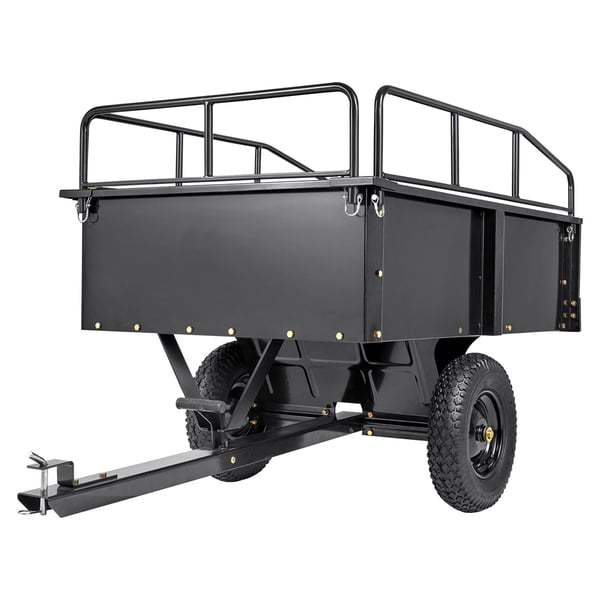 ATV Släpvagn, Stål Tippvagn, 200x66x76 cm, Svart, Trädgårdsredskap