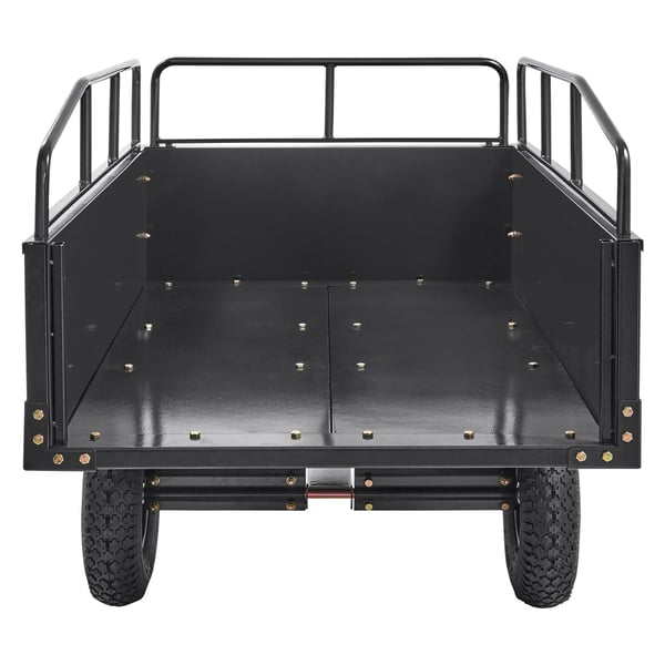 ATV Släpvagn, Stål Tippvagn, 200x66x76 cm, Svart, Trädgårdsredskap