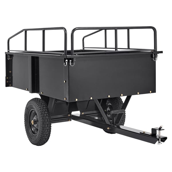 ATV Släpvagn, Stål Tippvagn, 200x66x76 cm, Svart, Trädgårdsredskap