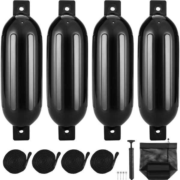 Veneen törmäyssuojat 16,5x58,4 cm musta, täytettävä uritettu PVC