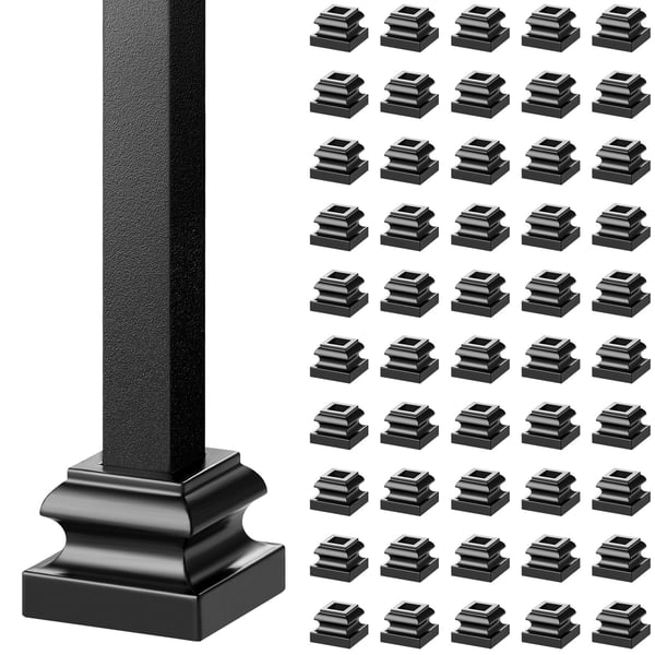 Baluster Sko, 34,5x34,5x26,5 mm, Sort, Aluminiumlegering