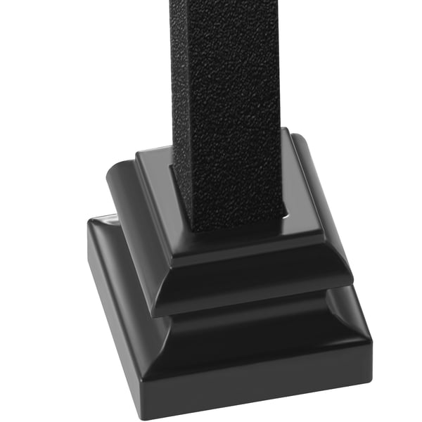 Baluster Sko, 34,5x34,5x26,5 mm, Sort, Aluminiumlegering