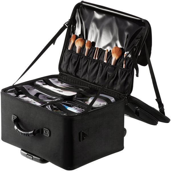 Makeup-taske, 48x26x38 cm, Sort, Vandtæt Oxford-opbevaring