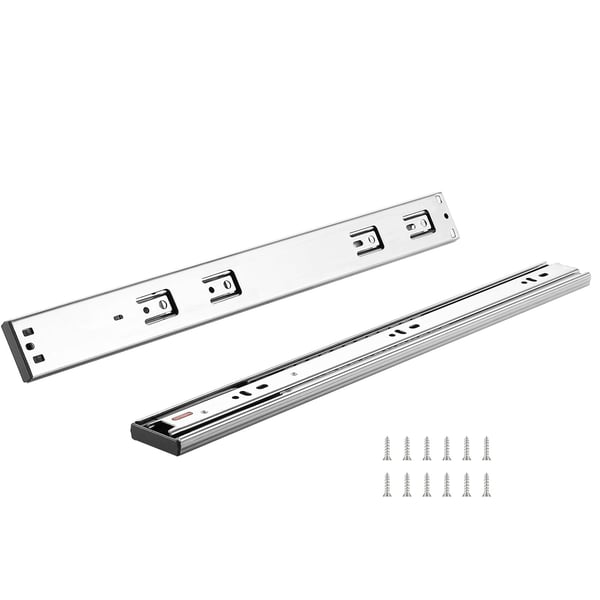 Skuffeskinner, 6 par, 45,3x4,5x1,3 cm, stål, soft-close, kraftig belastning