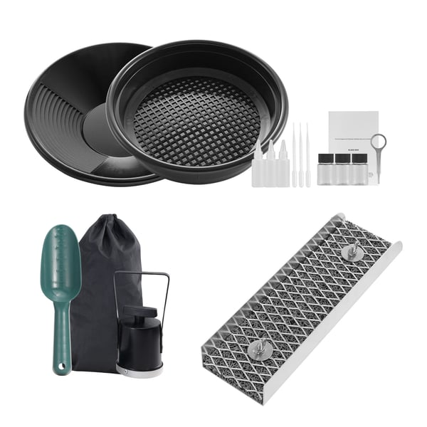 Kullanhuuhdontasetti, Mini Sluice Box, 8.9x30.5 cm, Alumiini, Etsintävarusteet Kullanhuuhdontasetti, Mini Sluice Box, 8.9x30.5 cm, Alumiini, Etsintävarusteet