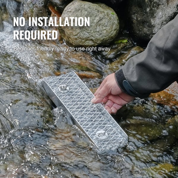 Guldvaskesæt, Mini Sluiceboks, 8,9x30,5 cm, Aluminium, Udstyr til guldgravning