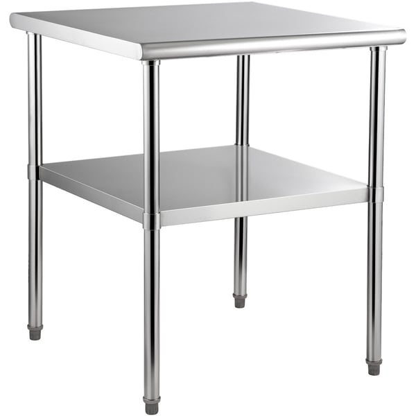 Esivalmistelupöytä, ruostumaton teräs, 76,2x76,2x91,4 cm, metalli