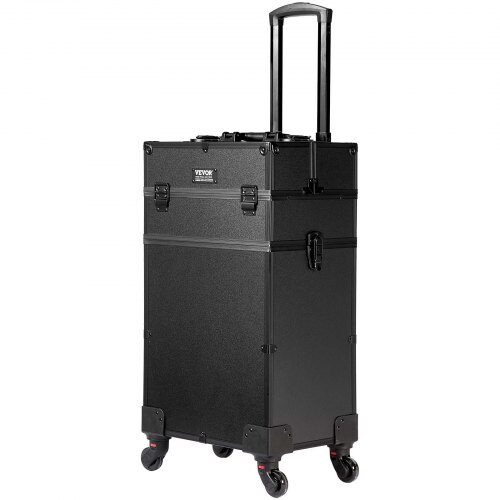 Makeup-togkuffert, 35,3x25,3x74,5 cm, Sort, Aluminium opbevaring