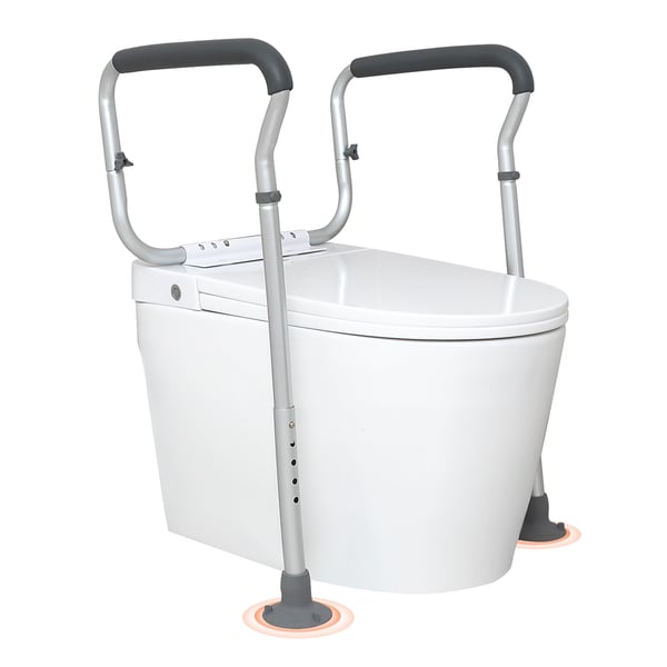 WC-turvakaide, säädettävä leveys ja korkeus, 51,5x41x67-77 cm, alumiini