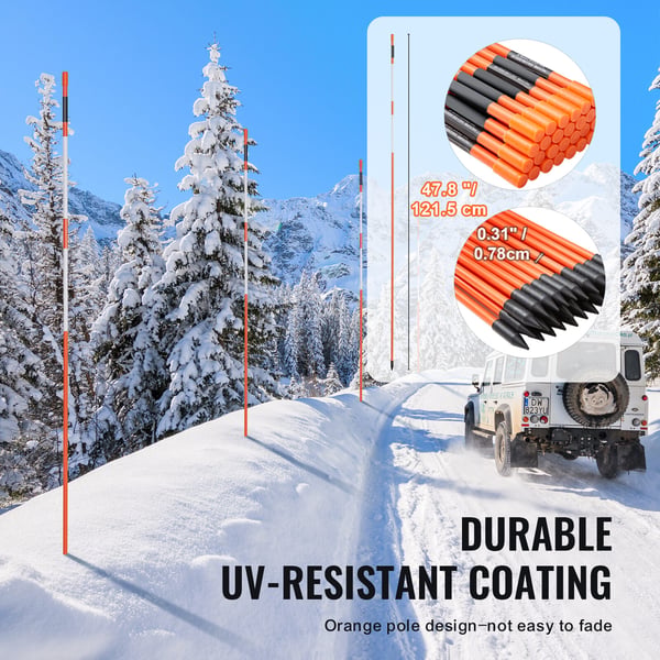 Ajotien merkkikepit 100 kpl 0,79x122 cm oranssi lasikuitu heijastava