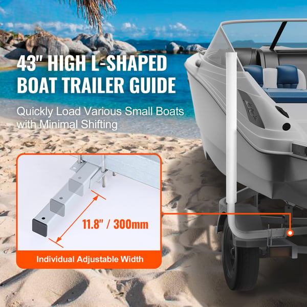 Bådtrailer Guide, Justerbare Stålstyrestænger 550x90x1110 mm, PVC, Opbevaring