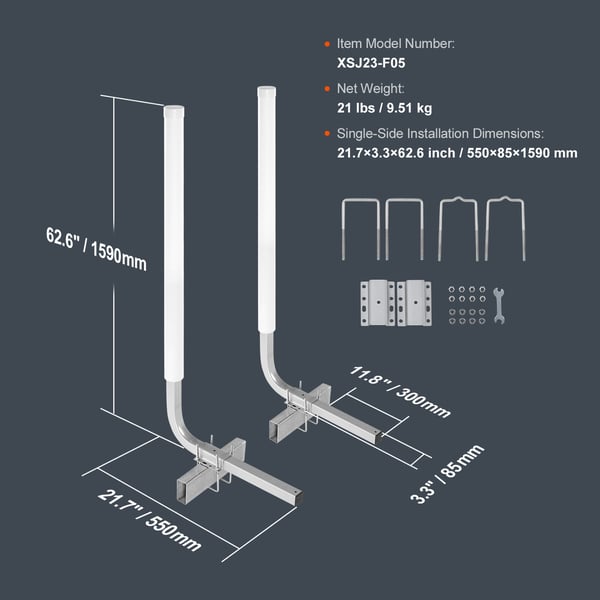 Bådtrailer Guide, 550x90x1590 mm, Stål