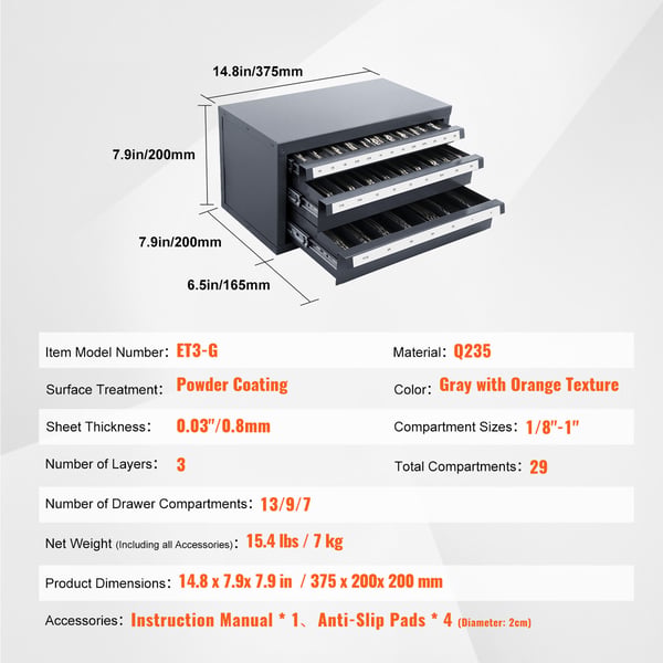 End Mill Dispenser Skab, 37,5x20x20 cm, Grå, Stål Opbevaring