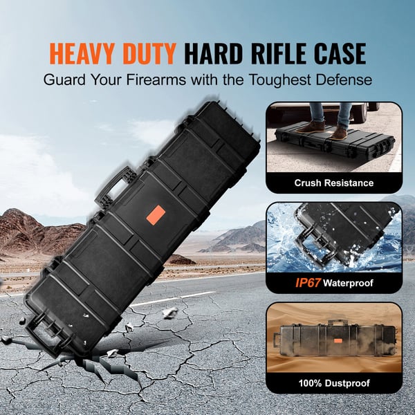Riffel hardcase, 1308x315x83 mm, sort, vandtæt opbevaring