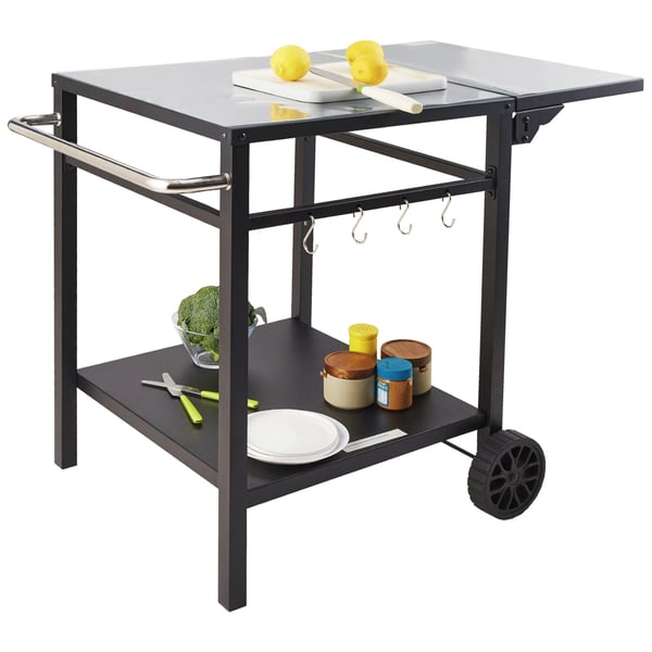 Utomhus Grill Serveringsvagn, 97,2x64x75,5 cm, Järn, Fällbart Bord
