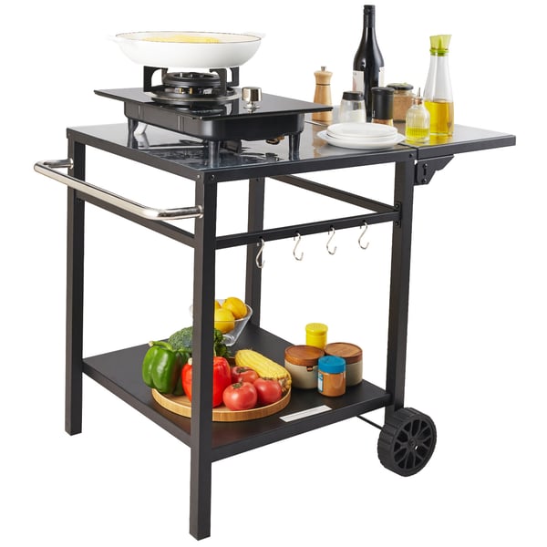Utomhus Grill Serveringsvagn, 97,2x64x75,5 cm, Järn, Fällbart Bord