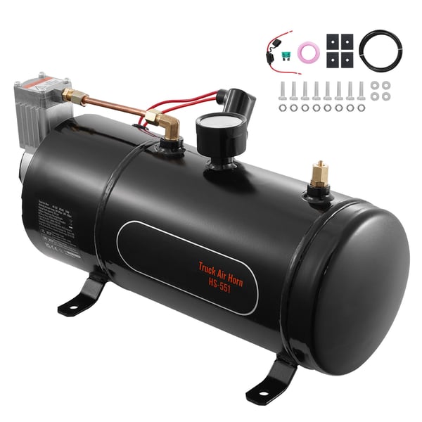 Luftkompressor, 15.2x5.6x7.9 in, 12V, 120 psi, Stål