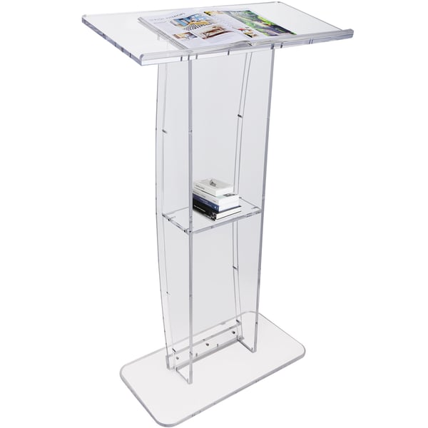 Podium, Akryl Podie Stand 119 cm, Transparent, Opbevaringshylde
