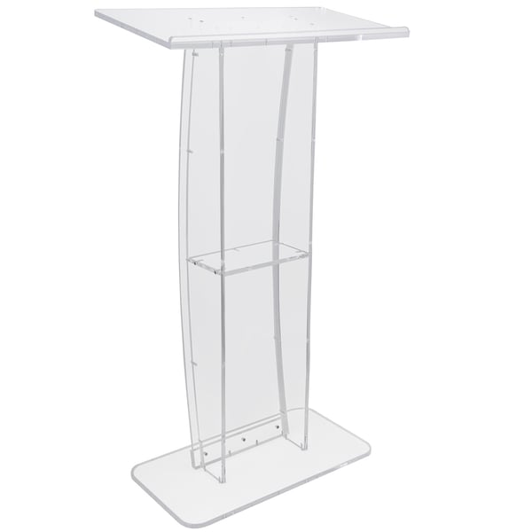 Podium, Akryl Podie Stand 119 cm, Transparent, Opbevaringshylde