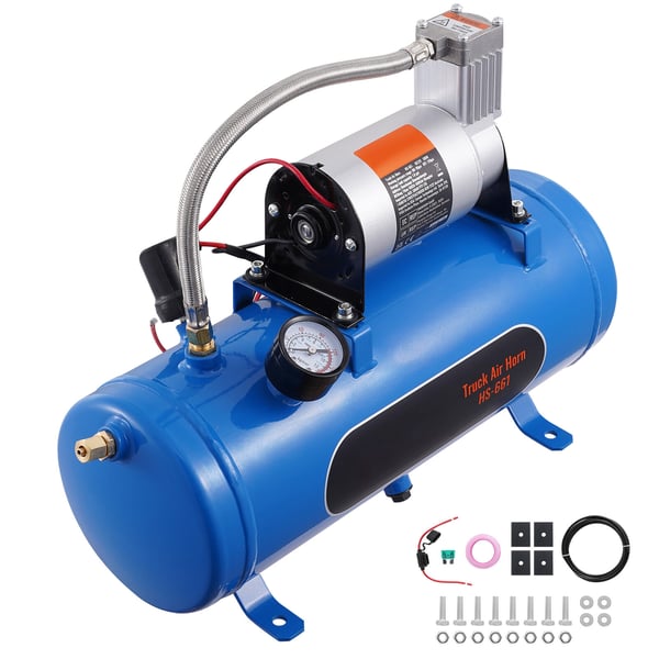 Luftkompressor, 1,6 Gallon/6 L Tank, 41,5x15,3x28,5 cm, 12V, Stål