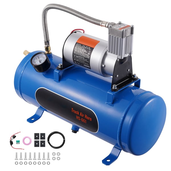 Luftkompressor, 1,6 Gallon/6 L Tank, 41,5x15,3x28,5 cm, 12V, Stål