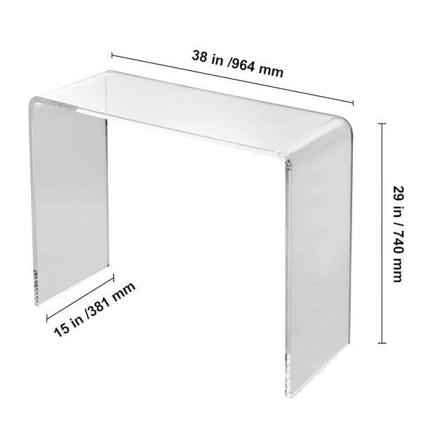 Konsolbord, 96,4x38,1x74 cm, Klar, Akryl