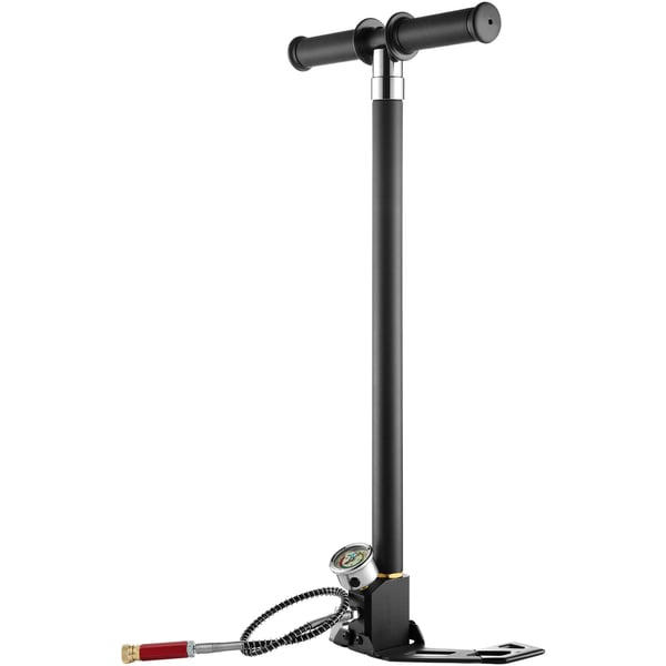 Håndpumpe, 4-trins PCP højtryk, 28x16x63-106.5 cm, sort, rustfrit stål
