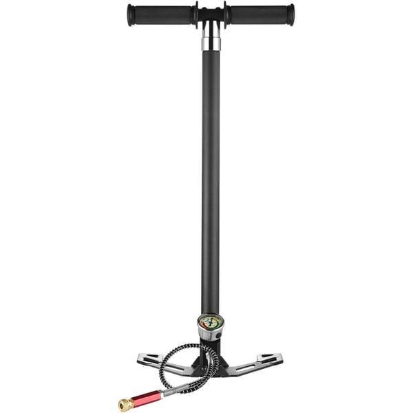 Håndpumpe, 4-trins PCP højtryk, 28x16x63-106.5 cm, sort, rustfrit stål