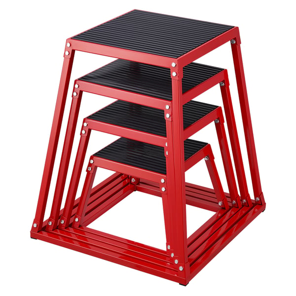 Plyometrisk hoppbox set 44,5x44,5x30,5 cm röd, fitness träning