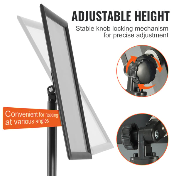 Skilteholder, 1250x335x295 mm, Sort, Metal